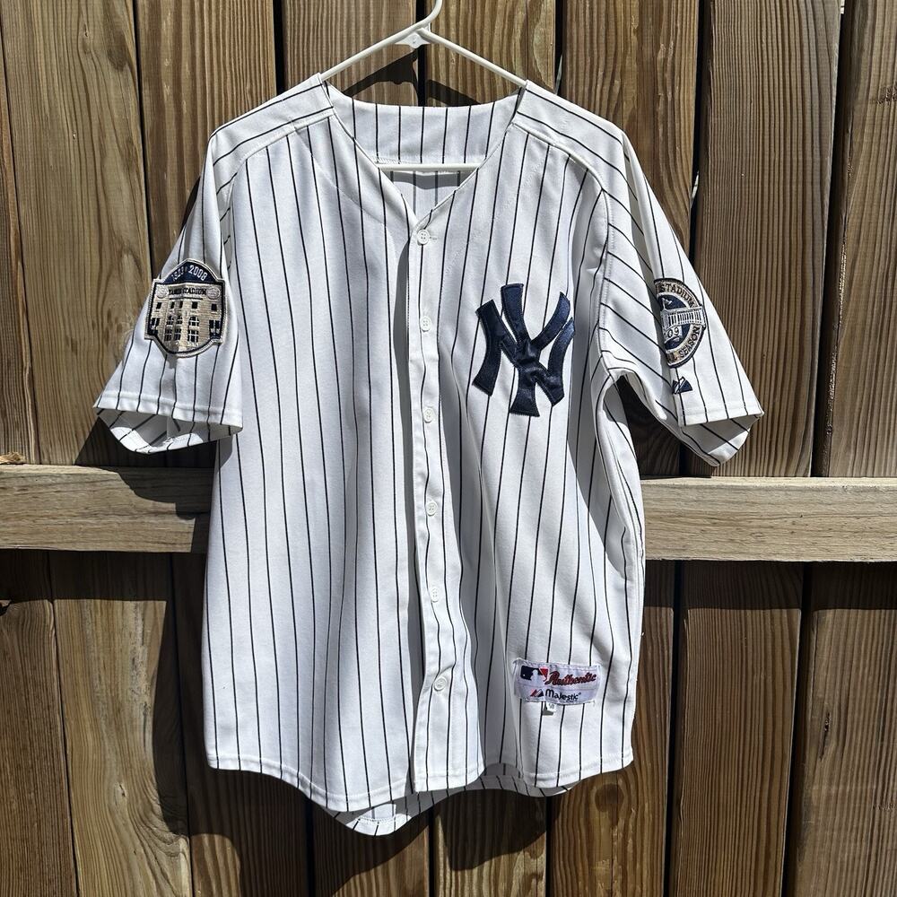 New York Yankees Derek Jeter #2 2009 White Stadium Inaugural Authentic Jersey 50